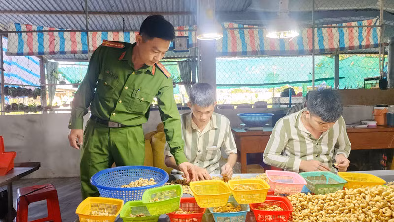 Phạm nhân được dạy nghề tại Trại giam Kênh 7, trước khi về tái hòa nhập cộng đồng.