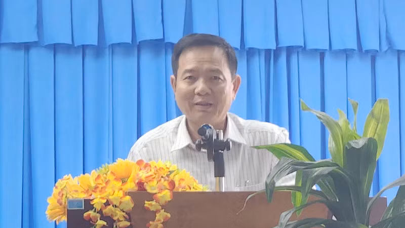 Giám đốc Sở Văn hóa và Thể thao Kiên Giang, ông Nguyễn Văn Sáu phát biểu tại buổi giao ban báo chí định kỳ.