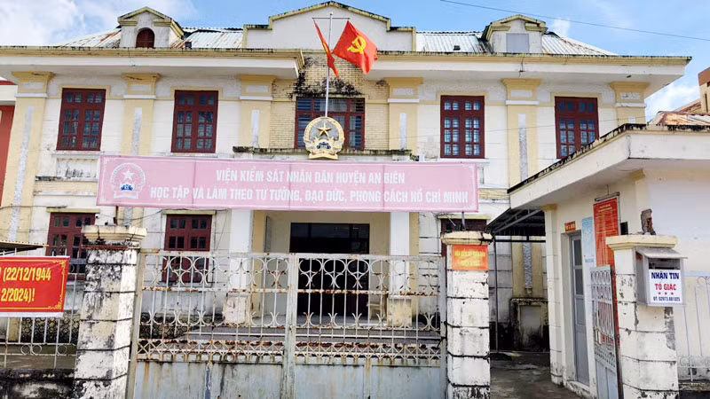 Trụ sở Viện Kiểm sát nhân dân huyện An Biên, nơi ông Nguyễn Chí Trung và ông Nguyễn Thanh Đó từng công tác. 