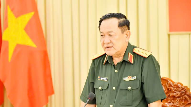 Thượng tướng Võ Minh Lương phát biểu.