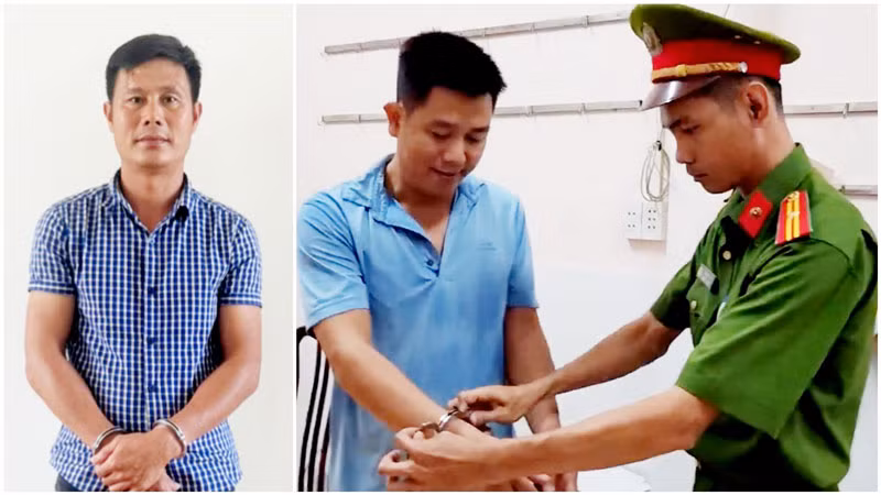 2 bị can Hùng và Lĩnh (bên trái sang) lần lượt bị bắt giam khi tạm trú ở Thành phố Hồ Chí Minh, sáng 19/4. 2 bị can Hùng và Lĩnh (bên trái sang) lần lượt bị bắt giam khi tạm trú ở Thành phố Hồ Chí Minh, sáng 19/4.