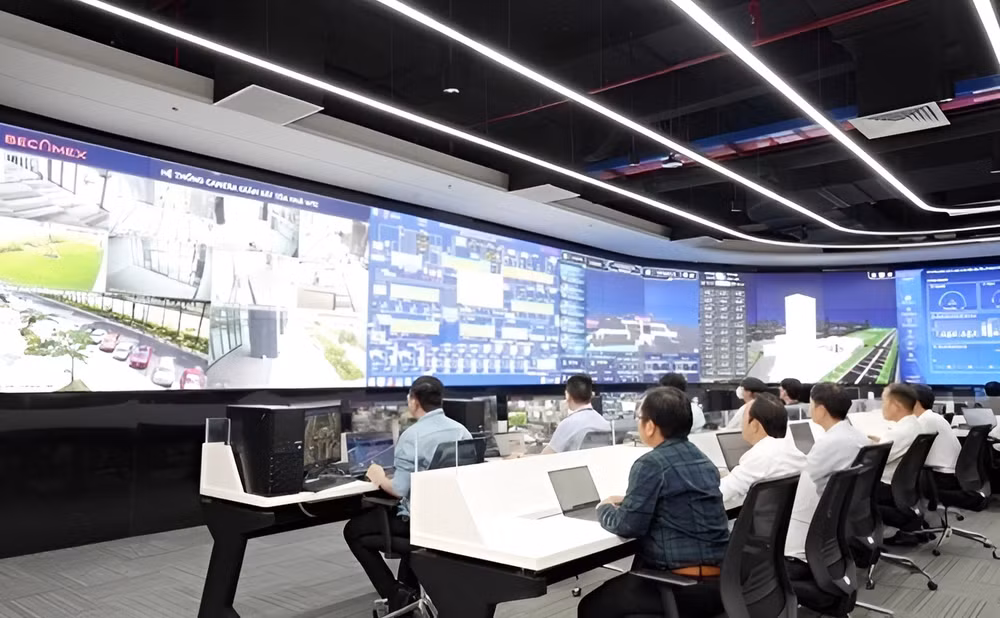 Trung tâm điều hành thông minh Becamex IOC tại Tòa nhà WTC Tower Thành phố mới Bình Dương.