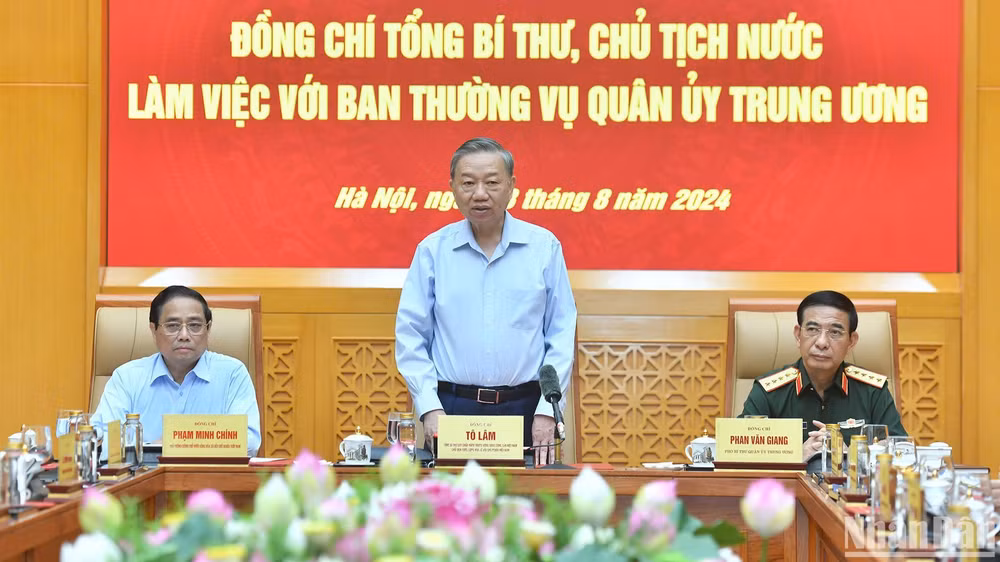 Tổng Bí thư, Chủ tịch nước Tô Lâm phát biểu tại hội nghị. (Ảnh: ĐĂNG KHOA)