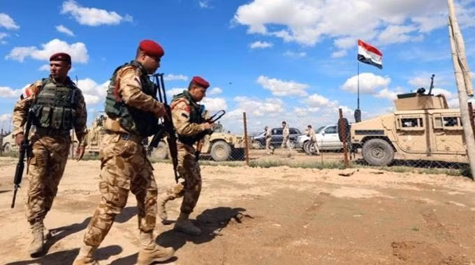 Binh sỹ Iraq làm nhiệm vụ tại khu vực biên giới với Thổ Nhĩ Kỳ. (Ảnh: AFP) 