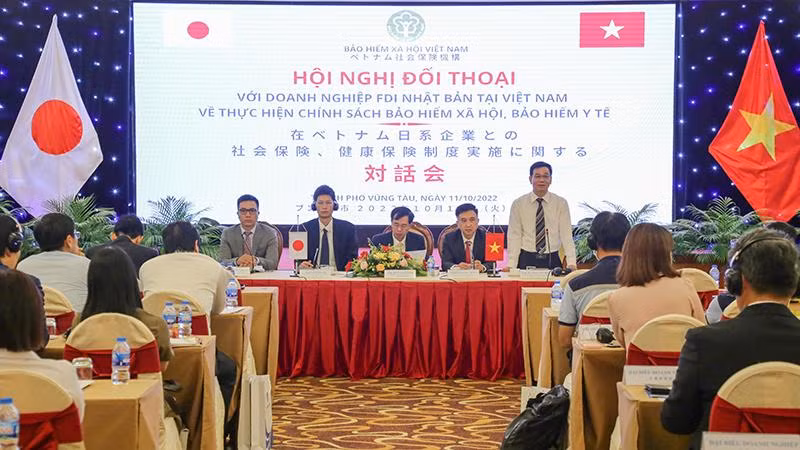 Đối thoại về chính sách bảo hiểm xã hội với doanh nghiệp FDI Nhật Bản tại Việt Nam. (Ảnh: VSS)