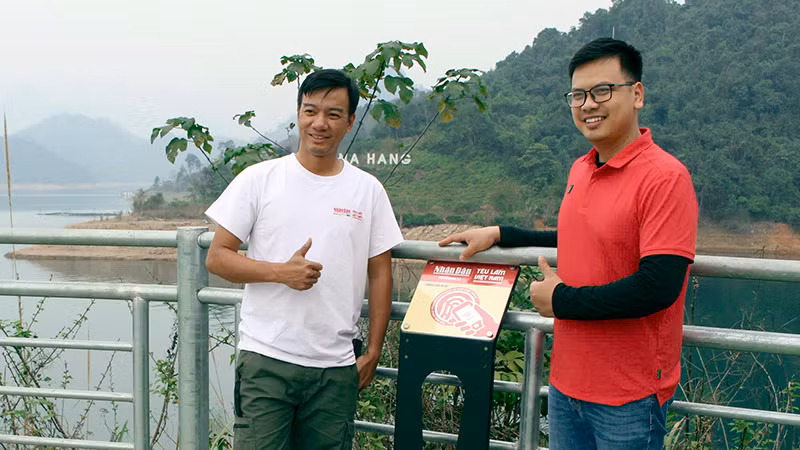 Địa điểm lắp đặt trạm tương tác dự án "Yêu lắm Việt Nam" tại huyện Na Hang, tỉnh Tuyên Quang.