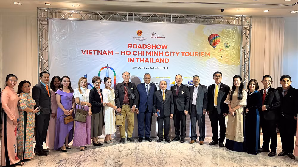 Các doanh nghiệp Việt Nam và Thái Lan tham gia chương trình quảng bá du lịch Việt Nam-Thành phố Hồ Chí Minh tại Bangkok ngày 21/6. (Ảnh: Tuấn Anh)