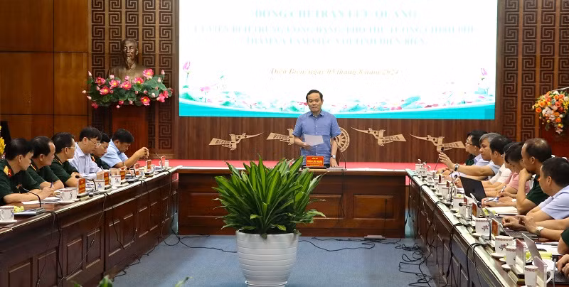 Phó Thủ tướng Chính phủ Trần Lưu Quang phát biểu chỉ đạo tại buổi làm việc với Ủy ban nhân dân tỉnh Điện Biên.