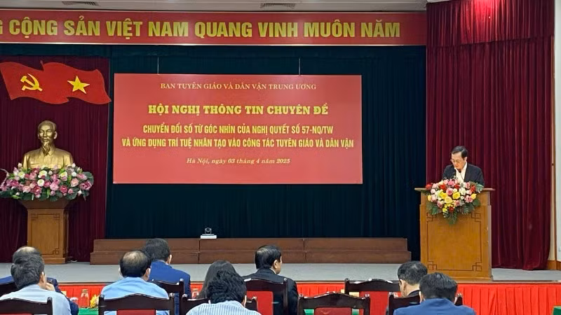 Quang cảnh Hội nghị thông tin chuyên đề của Ban Tuyên giáo và Dân vận Trung ương. 