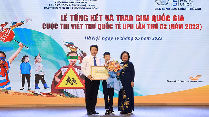 Em Đào Khương Duy, giải Nhất cuộc thi. (Ảnh: Ban tổ chức)