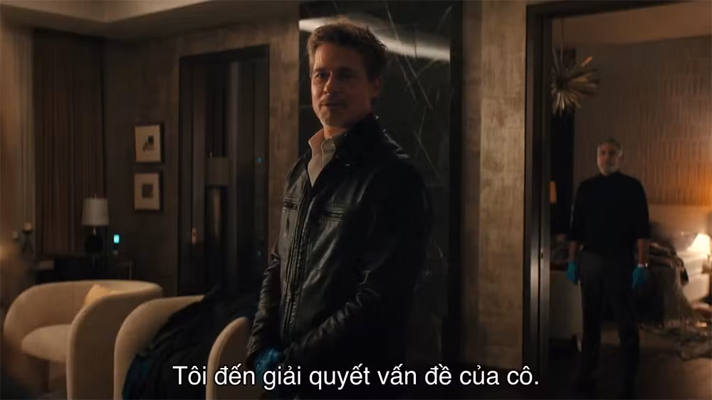 Brad Pitt vào vai một nhân viên dọn dẹp hiện trường. Brad Pitt vào vai một nhân viên dọn dẹp hiện trường.