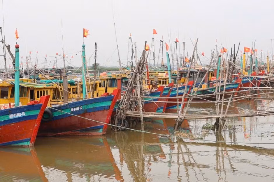 Tàu thuyền neo đậu tại bến cá của Hà Lạn, thị trấn Quất Lâm, huyện Giao Thủy, Nam Định. Tàu thuyền neo đậu tại bến cá của Hà Lạn, thị trấn Quất Lâm, huyện Giao Thủy, Nam Định.