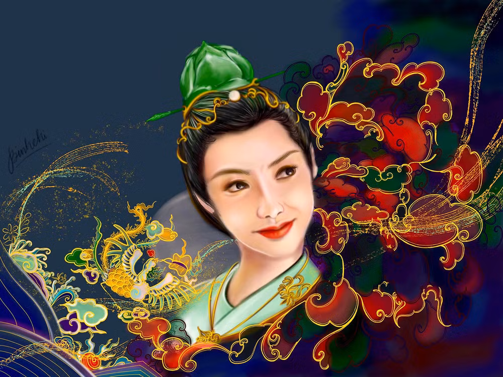 Lý Chiêu Hoàng dưới bút vẽ của Bình Chi. Lý Chiêu Hoàng dưới bút vẽ của Bình Chi.