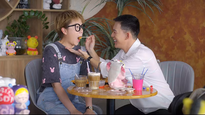 "Đôi chim ri" Bảo Hân và Quang Anh. "Đôi chim ri" Bảo Hân và Quang Anh.