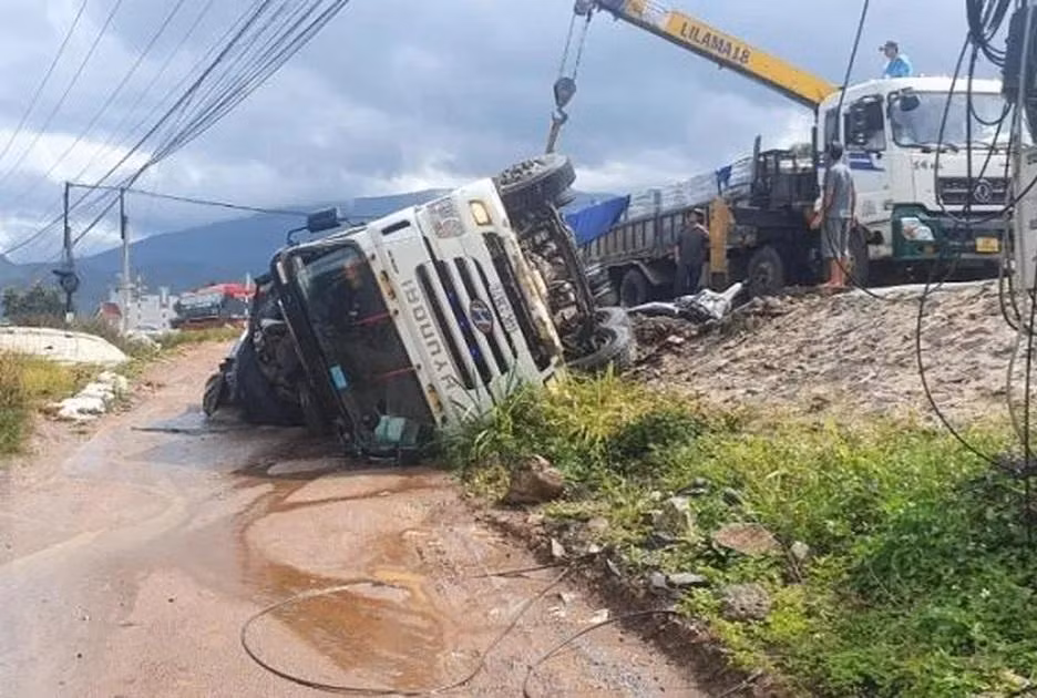 Hiện trường vụ tai nạn. 