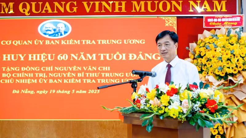 Đồng chí Nguyễn Duy Ngọc, Ủy viên Bộ Chính trị, Bí thư Trung ương Đảng, Chủ nhiệm Ủy ban Kiểm tra Trung ương phát biểu.