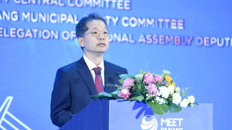 Đồng chí Nguyễn Văn Quảng, Bí thư Thành ủy Đà Nẵng phát biểu.