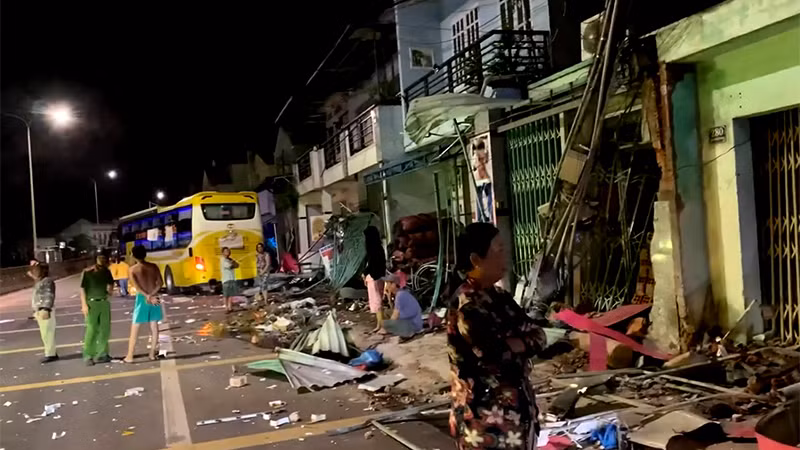 Hiện trường vụ tai nạn.