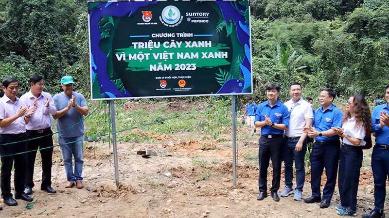 Chương trình “Triệu cây xanh-Vì một Việt Nam xanh” năm 2023 được triển khai với mục tiêu trồng mới cây xanh tại rừng phòng hộ đầu nguồn của tỉnh Bình Thuận. (Ảnh: Phú Hà)