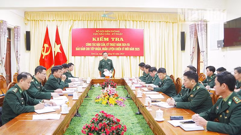 Đại tá Đỗ Hiệp Thắng, Phó Cục trưởng Cục Hậu cần-Kỹ thuật Bộ đội Biên phòng kết luận công tác kiểm tra.
