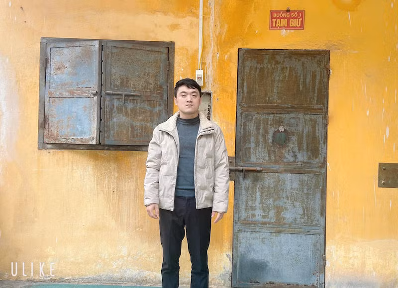 Đối tượng Giang tại cơ quan Công an.