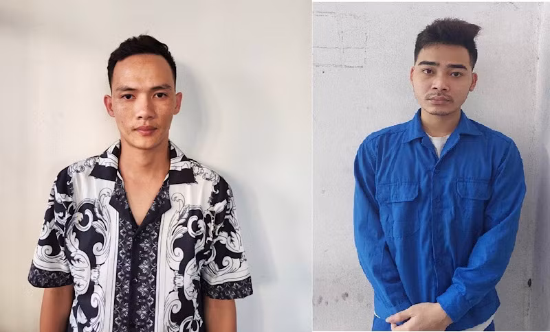 Các đối tượng tại cơ quan Công an.