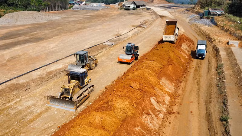 Dự án hạ tầng kỹ thuật tiểu khu đô thị số 15, thành phố Lào Cai đang được triển khai thi công. 