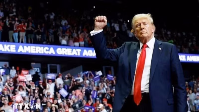 Ông Donald Trump trong cuộc vận động tranh cử ở Grand Rapids, bang Michigan ngày 20/7/2024. (Ảnh: Getty Images/TTXVN)