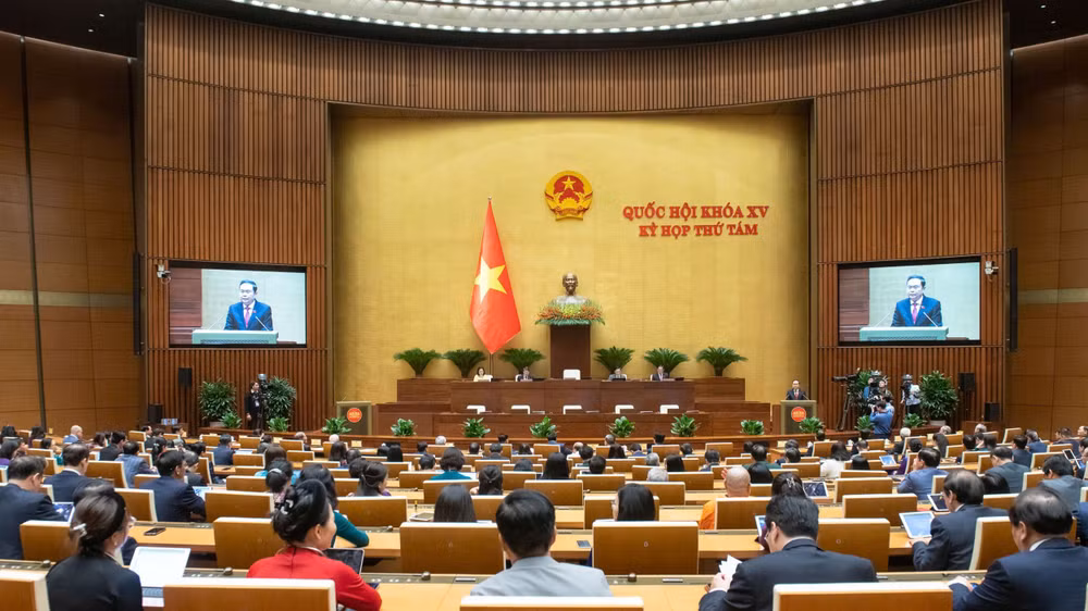 Chủ tịch Quốc hội Trần Thanh Mẫn phát biểu bế mạc Kỳ họp thứ 8, Quốc hội khóa XV. (Ảnh minh họa)