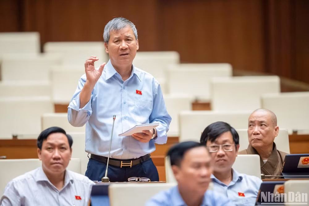 Đại biểu Nguyễn Anh Trí tham gia ý kiến thảo luận. (Ảnh: DUY LINH)