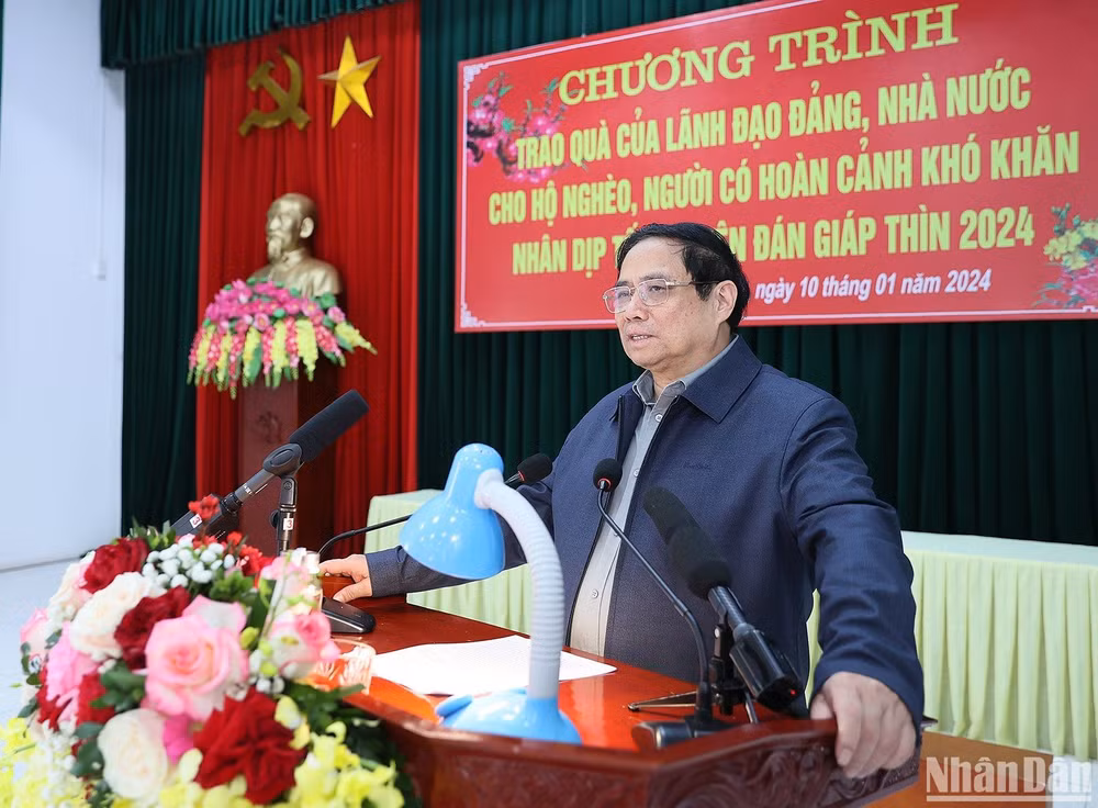 Thủ tướng Phạm Minh Chính phát biểu ý kiến tại chương trình. (Ảnh: TRẦN HẢI) Thủ tướng Phạm Minh Chính phát biểu ý kiến tại chương trình. (Ảnh: TRẦN HẢI)