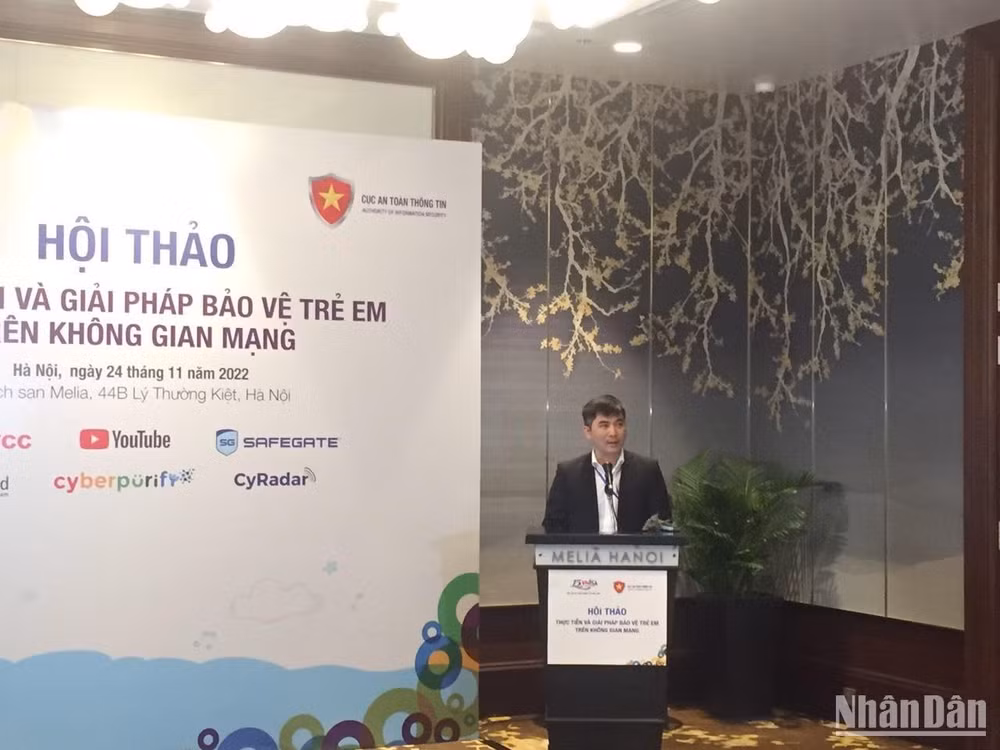 Ông Nguyễn Đức Tuân, Giám đốc Trung tâm Ứng cứu khẩn cấp không gian mạng Việt Nam phát biểu tại Hội thảo. Ông Nguyễn Đức Tuân, Giám đốc Trung tâm Ứng cứu khẩn cấp không gian mạng Việt Nam phát biểu tại Hội thảo.