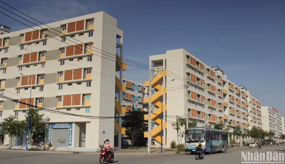 Một góc khu nhà ở xã hội do Tổng Công ty Becamex IDC đầu tư ở thành phố Thủ Dầu Một, tỉnh Bình Dương.