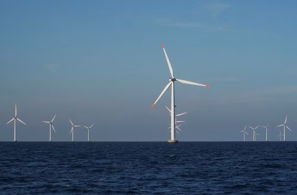 Các turbine gió ngoài khơi bờ biển Nysted, Đan Mạch. (Ảnh: Reuters)