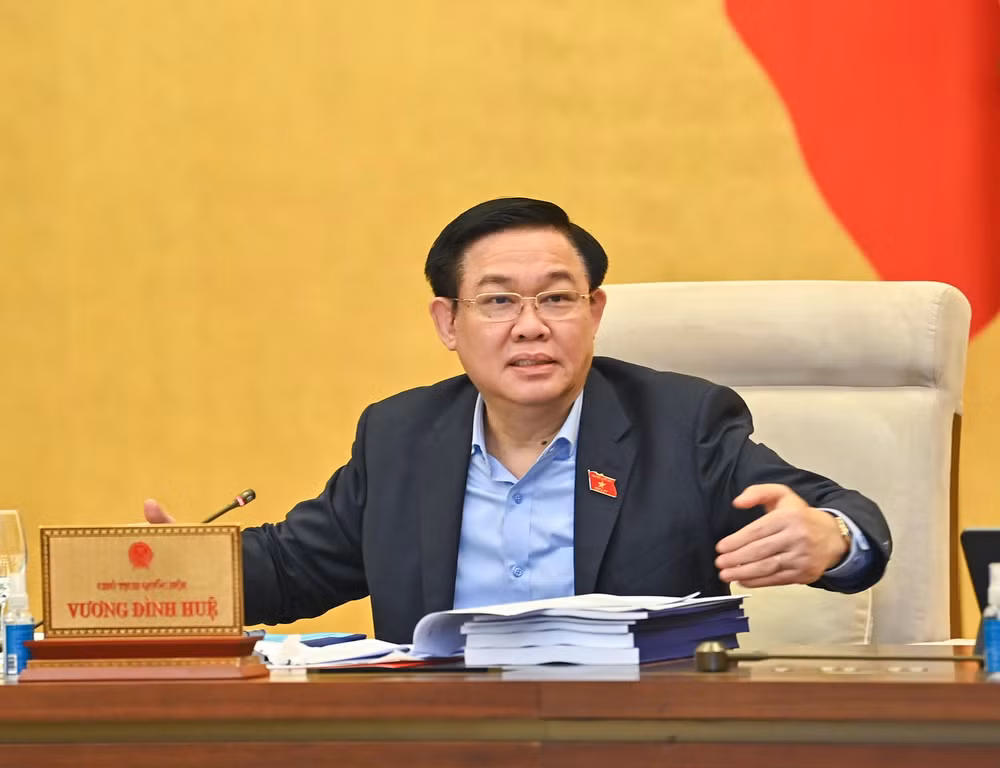 Chủ tịch Quốc hội Vương Đình Huệ phát biểu tại phiên họp. (Ảnh: DUY LINH) Chủ tịch Quốc hội Vương Đình Huệ phát biểu tại phiên họp. (Ảnh: DUY LINH)