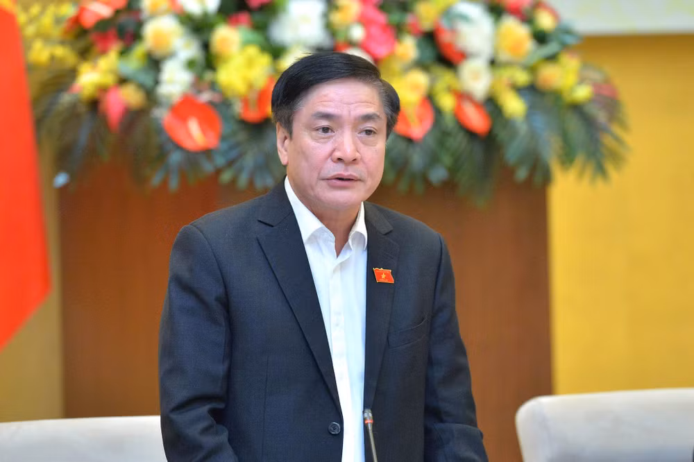 Tổng Thư ký Quốc hội, Chủ nhiệm Văn phòng Quốc hội Bùi Văn Cường, Phó Trưởng Ban Chỉ đạo phát biểu ý kiến. (Ảnh: daibieunhandan.vn)