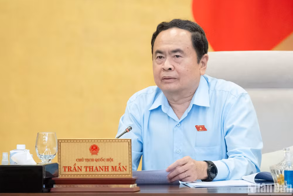 Chủ tịch Quốc hội Trần Thanh Mẫn phát biểu ý kiến. (Ảnh: DUY LINH) Chủ tịch Quốc hội Trần Thanh Mẫn phát biểu ý kiến. (Ảnh: DUY LINH)