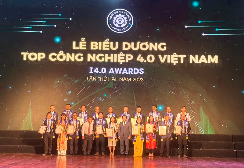 TOP Công nghiệp 4.0 Việt Nam 2023 vinh danh 65 doanh nghiệp, 7 địa phương. (Ảnh: Ban Tổ chức)