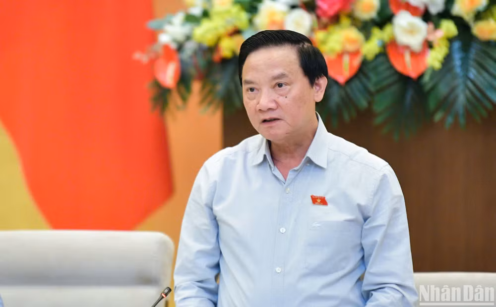 Phó Chủ tịch Quốc hội Nguyễn Khắc Định phát biểu ý kiến. (Ảnh: DUY LINH) Phó Chủ tịch Quốc hội Nguyễn Khắc Định phát biểu ý kiến. (Ảnh: DUY LINH)
