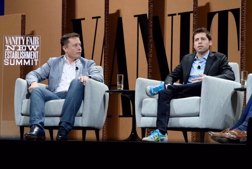 Tỷ phú Elon Musk và CEO OpenAI Sam Altman. (Nguồn: Getty Images)