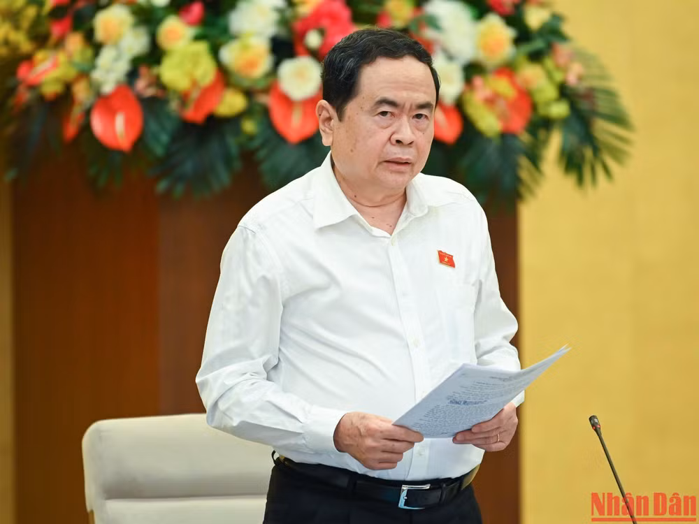 Phó Chủ tịch Thường trực Quốc hội Trần Thanh Mẫn phát biểu tại phiên họp.