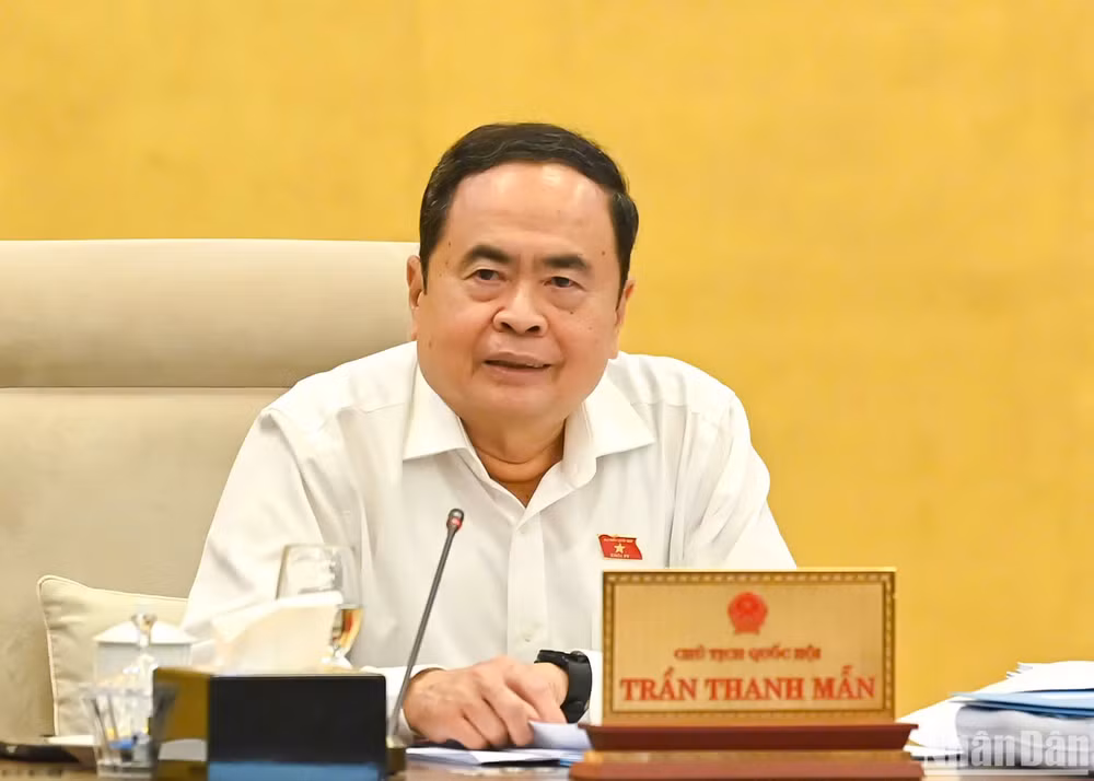 Chủ tịch Quốc hội Trần Thanh Mẫn phát biểu. (Ảnh: DUY LINH) Chủ tịch Quốc hội Trần Thanh Mẫn phát biểu. (Ảnh: DUY LINH)