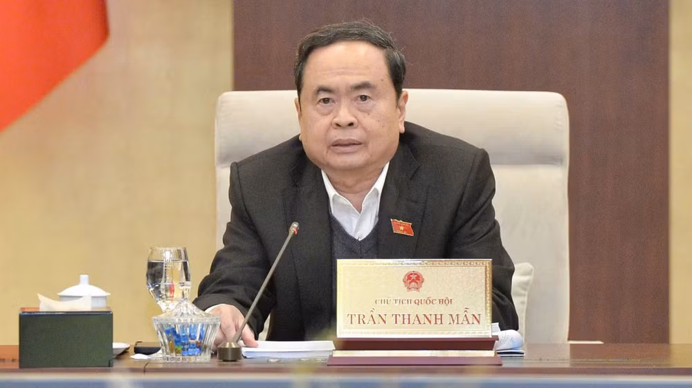 Chủ tịch Quốc hội Trần Thanh Mẫn góp ý kiến vào dự thảo Nghị quyết. (Ảnh: DUY LINH)