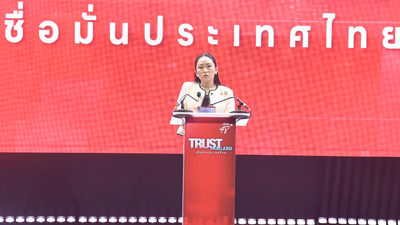 Thủ tướng Thái Lan Paetongtarn Shinawatra tại sự kiện Đặt niềm tin vào Thái Lan, ngày 19/2/2025. (Ảnh: XUÂN SƠN)