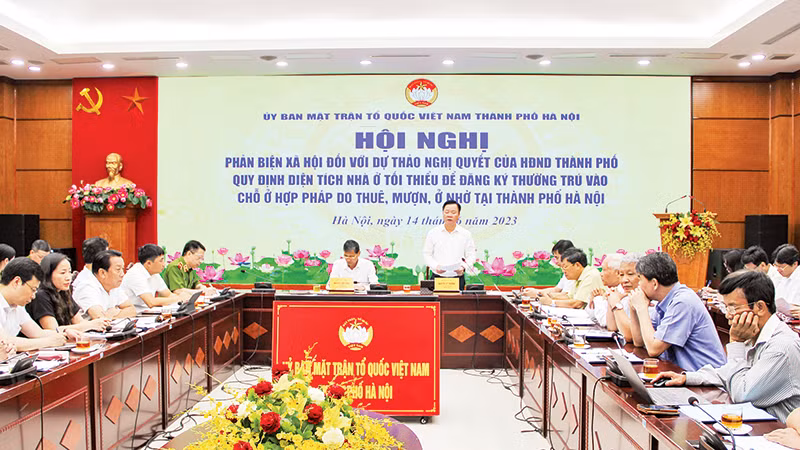 Quang cảnh Hội nghị phản biện xã hội. (Ảnh Hiền Phương)
