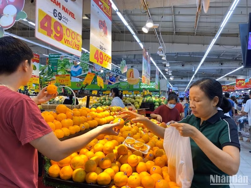 Người tiêu dùng mua sắm tại siêu thị Big C Thăng Long (Hà Nội). 