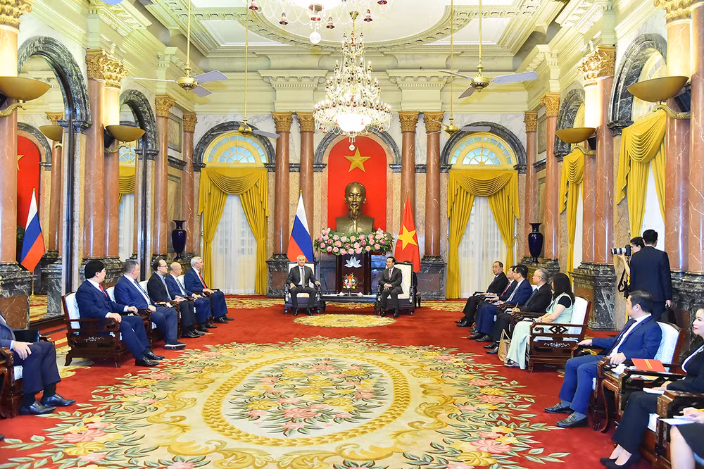 Quang cảnh buổi tiếp tại Phủ Chủ tịch. (Ảnh: THỦY NGUYÊN) Quang cảnh buổi tiếp tại Phủ Chủ tịch. (Ảnh: THỦY NGUYÊN)