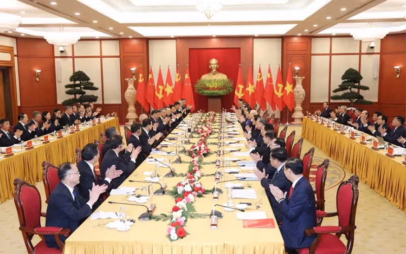 [Ảnh] Tổng Bí thư Nguyễn Phú Trọng hội đàm với Tổng Bí thư, Chủ tịch Trung Quốc ảnh 3