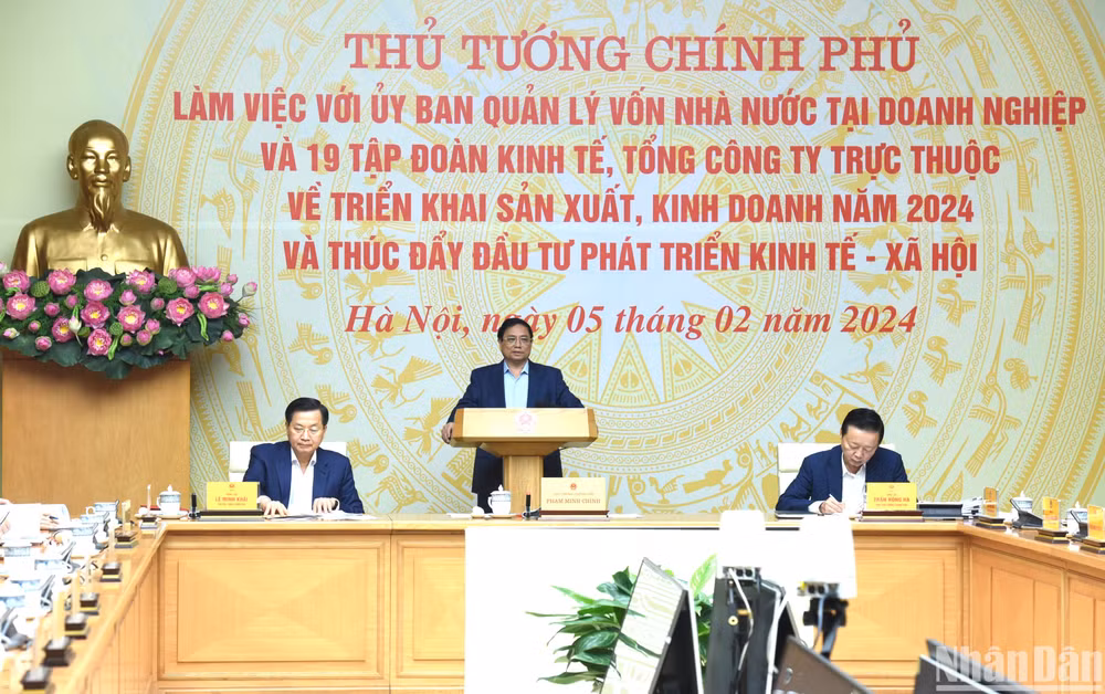Thủ tướng Phạm Minh Chính dự và chủ trì hội nghị. Ảnh: TRẦN HẢI