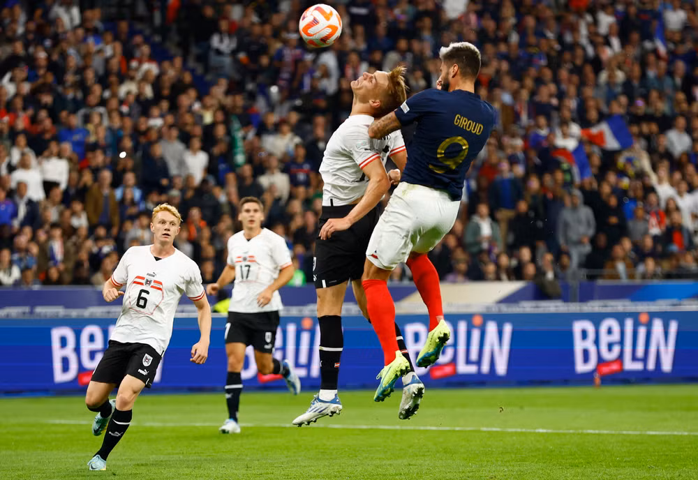 Đội tuyển Pháp đã từng đánh bại đội tuyển Áo với tỉ số 2-0 trong khuôn khổ giải Vô địch Bóng đá các Quốc gia châu Âu (UEFA Nations League) năm 2022. (Ảnh: Reuters) Đội tuyển Pháp đã từng đánh bại đội tuyển Áo với tỉ số 2-0 trong khuôn khổ giải Vô địch Bóng đá các Quốc gia châu Âu (UEFA Nations League) năm 2022. (Ảnh: Reuters)